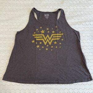 Torrid Gray Tank Top with Yellow Wonder Woman Emblem